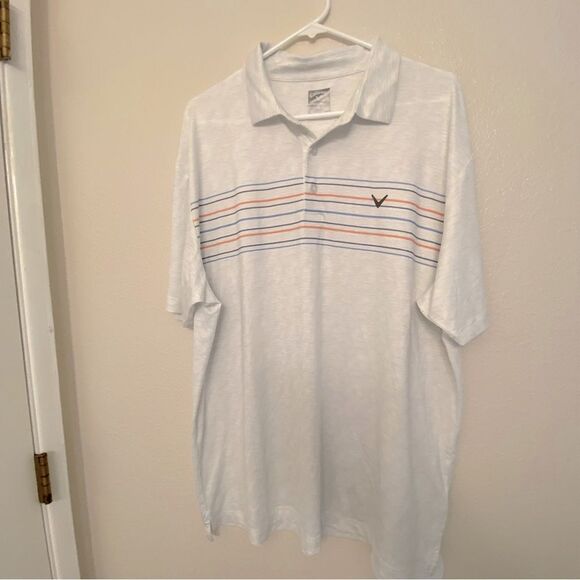Callaway Men’s‎ Performance Golf Polo opti dri Chest Stripe White XL - Picture 2 of 8
